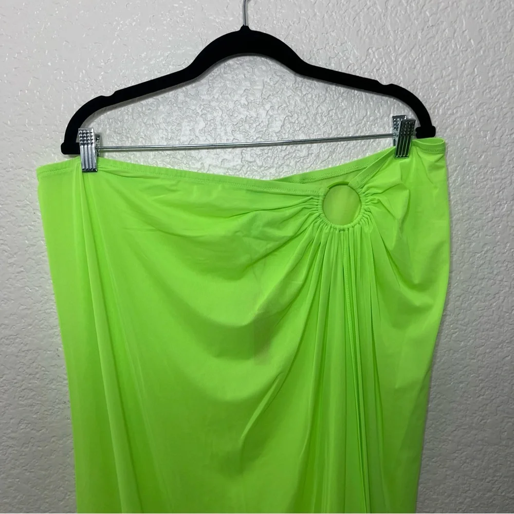 Skims Mesh Cover Up Sarong Skirt Beachwear Neon Green Size 3X